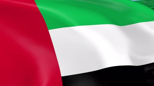United Arab Emirates Flag Waving Seamless Loop