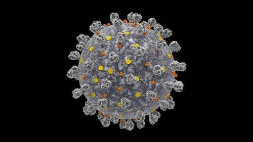 3D Rotating Virus Particle Scientific Animation Loop