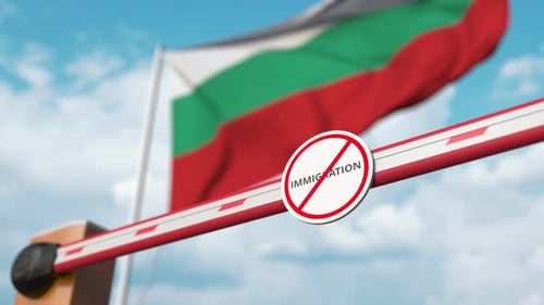 No Immigration Barrier Closes with Waving National Flag