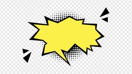 Comic Style Exploding Speech Bubble With Halftone Dots
