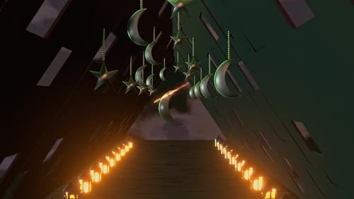 Animated Ramadan Mubarak Title Reveal with Islamic Lanterns