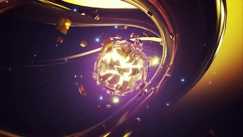 Glowing Golden Shards 4k