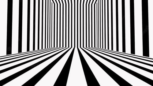 Abstract Black and White Striped Tunnel Loop Animation