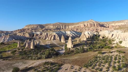 Hoodoos and Fairy Chimneys are Within Sedimentary Volcanic Rock Formations in Eroded Stone Valley