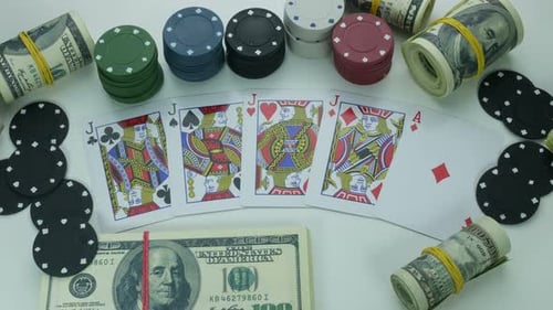 Vier Arten von Jack oder Knave und Geld