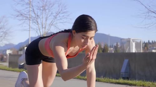 Fit young woman doing plank pose one arm leg lift