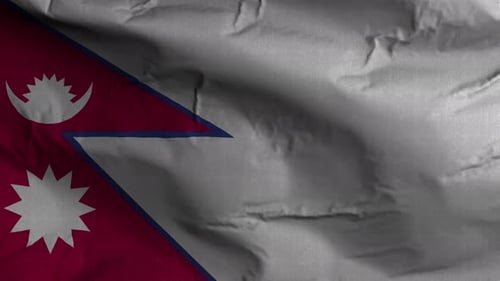 Nepal Flag Textured Waving Background 4K