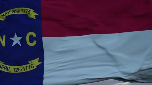Realistic North Carolina State Flag Waving Animation
