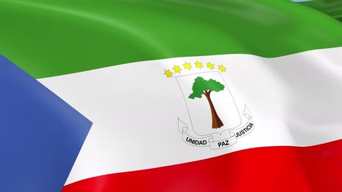 Realistic Equatorial Guinea National Flag Waving Animation