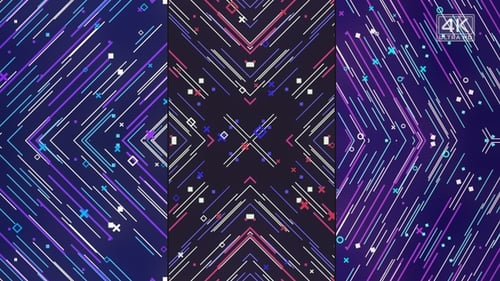 Dynamic Geometric Lines Shapes Abstract Looping Background Pack
