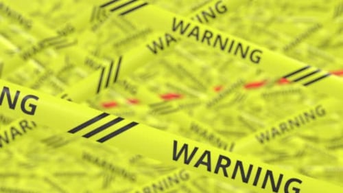 Dynamic Warning Tape Animation with Year 2023 Reveal