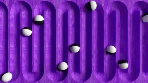 Bright Colorful Background with Rolling Balls Along the Paths