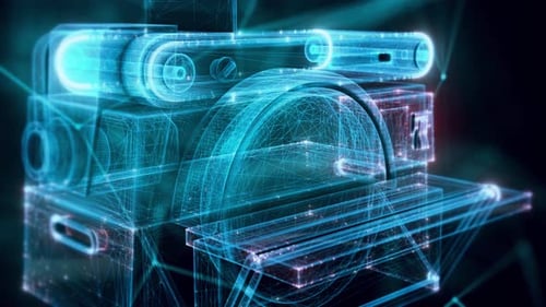 Holograma de lijadora de banda primer plano 4k