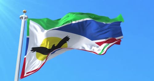 Navassa Island Flag Waving in Realistic Wind