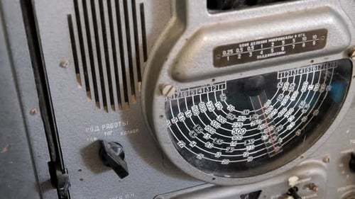 Old Soviet Radio Control Panel Close Up