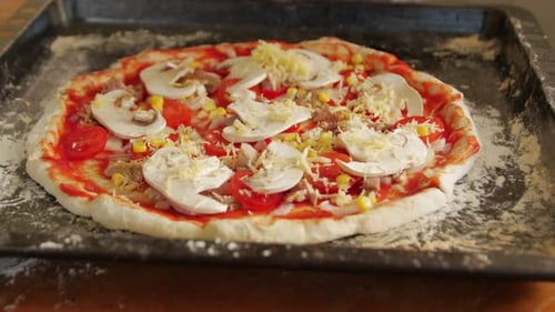 Aderezo de queso en la pizza