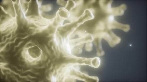 Animated Glowing Virus Particle Background