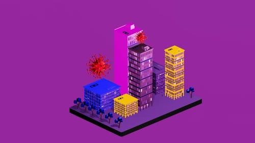Isometric Corona Pandemic hits the city