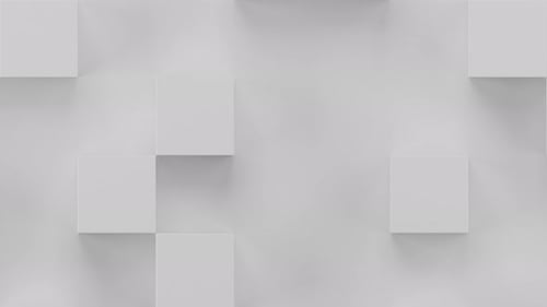 Minimalist 3D Geometric Cubes Pushing Out Animation