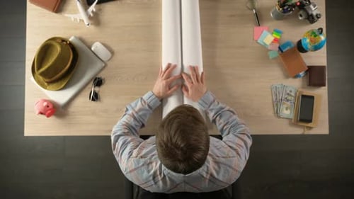 Unfurling World Map Planning Global Travel Adventure