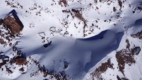 A Group of Climbers is Walking in the Mountains