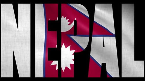Nepal Country Name Flag Reveal Animation