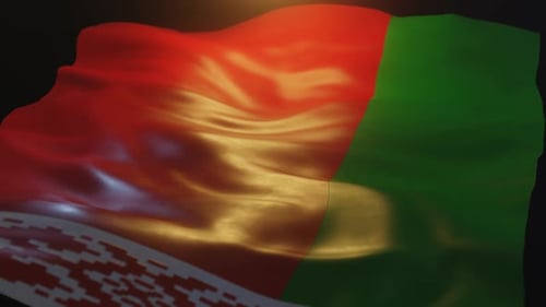 Realistic Belarus National Flag Waving Animation