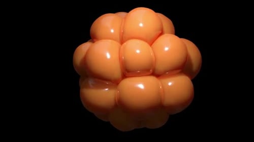 Organic Orange Spheres Morphing Abstract Loop Animation