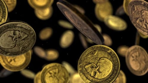 Pièces de pirates qui tombent