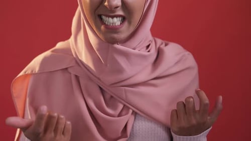 Angry Woman Speaking with Hand Gestures