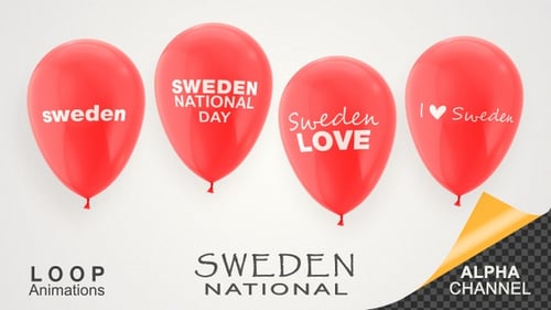 Sweden National Day Celebration Balloons