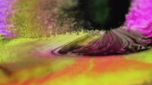 Ink Mix Texture Color Fluid Flow Pink Yellow Black