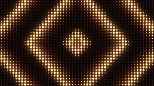 Abstract Golden LED Light Grid Geometric Pattern Motion Loop