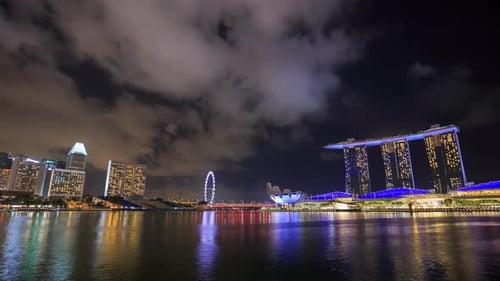 4k Time-lapse of Singapore cityscape