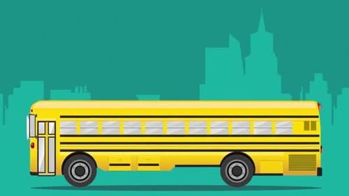School bus animation background