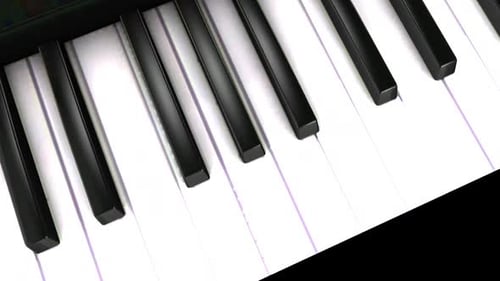 Seamless Loop of Animated Piano Keyboard Keys