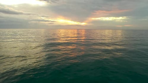 Drone View Alanya Sea Awesome Peach Sunset