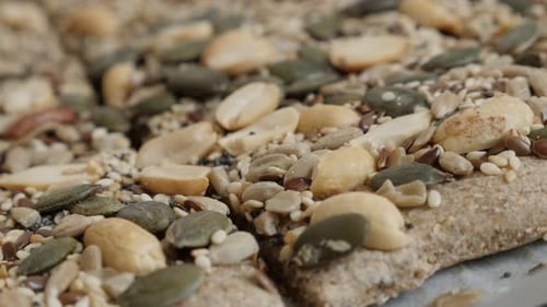 Close Up of Seed and Nut Flatbread
