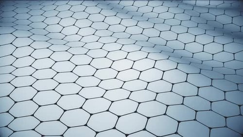 Fluid Geometric Hexagon Grid Waving Background Loop