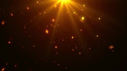 Golden Glowing Snowflakes Festive Christmas Background