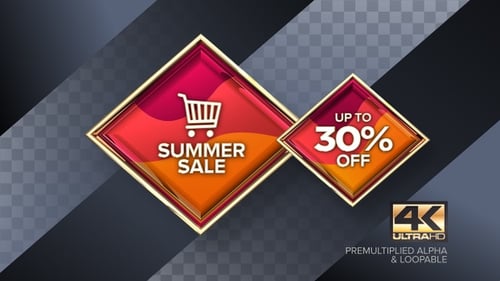 3D Glossy Diamond Sale Badge Reveal Animation