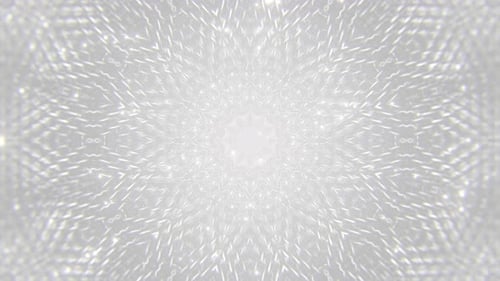 Shimmering Abstract White Kaleidoscope Light Loop Background
