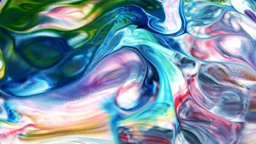 Abstract Paint Swirls in Vivid Colors