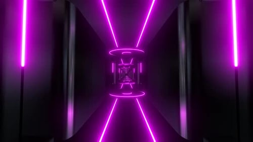 4k rosafarbene Neon-Korridore
