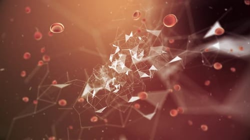 Futuristic Blood Cells Plexus Network Medical Background Animation