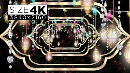 Elegant Ramadan Lantern Tunnel with Festive Lights Loop