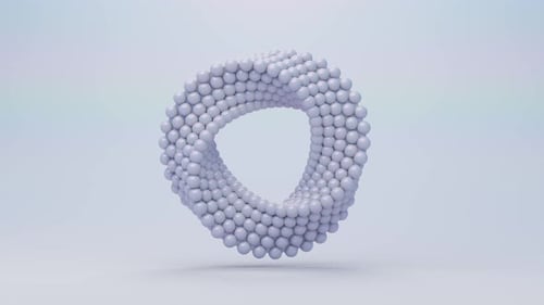 3D Render Animation with Purple Spheres Moving in Loop
