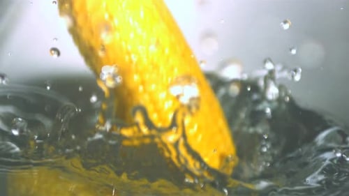 Corn on the Cob Falling in Water