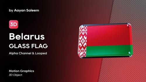 Belarus Flag 3D Glass Badge