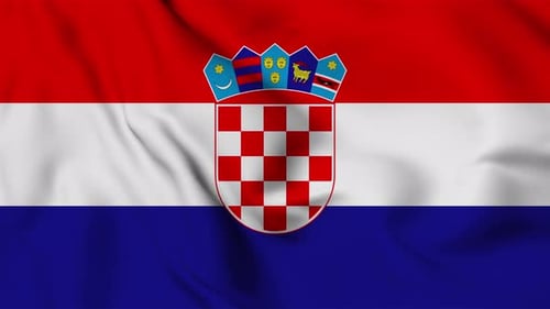 Realistic Waving Flag of Croatia Animation Seamless Loop